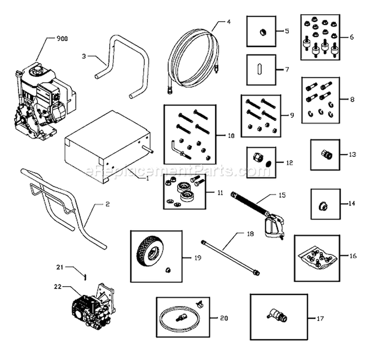 Page A Diagram and Parts List for 1808-1  Briggs and Stratton Pressure Washer